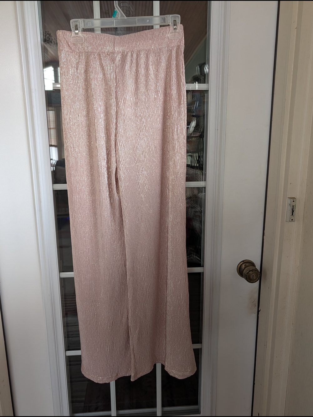 NWT Simply Southern Shimmery Blush Wide-Leg Pants Size M-L - Picture 6 of 6